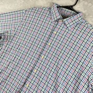 Peter Millar Summer Comfort Shirt Mens XL Multicolor Nylon Gingham Check Plaid